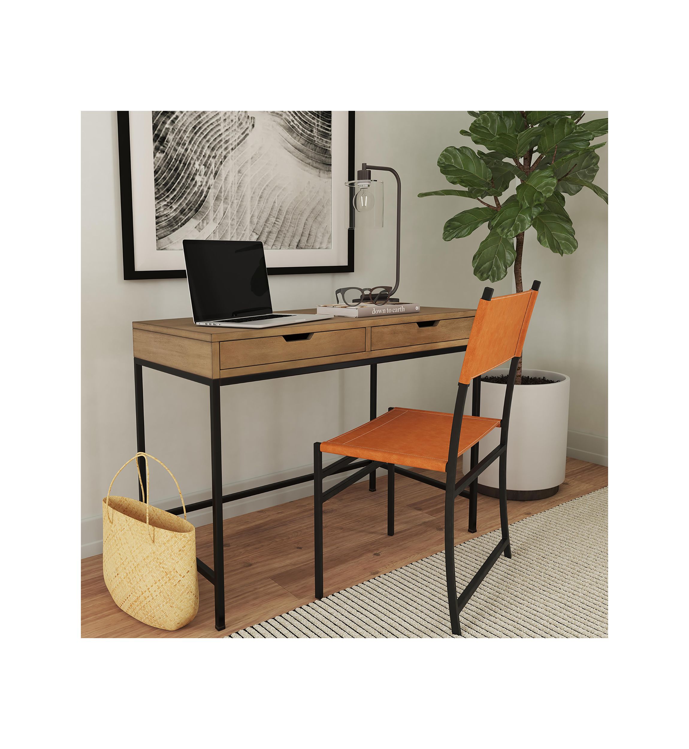 Belka Natural Desk with Drawers