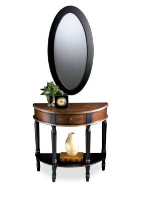 butler specialty company danelle dark toffee demilune console tabl