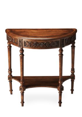 butler specialty company danelle dark toffee demilune console tabl