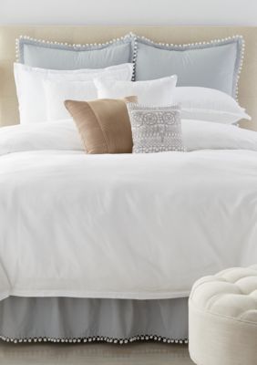 Home Accents Pom Pom Bedskirt and Euro Sham Collection belk