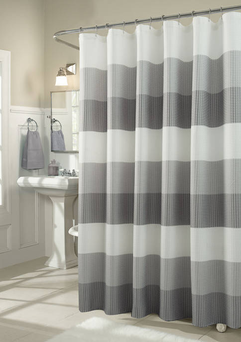 Dainty Home Waffle Weave Ombr&eacute; Stripe Fabric Shower