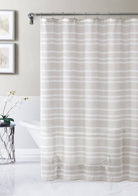 Avanti Linens Hampton Stripe Collection Shower Curtain Gray