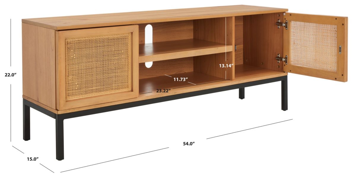 Zadie 1 Shelf Rattan Media Stand