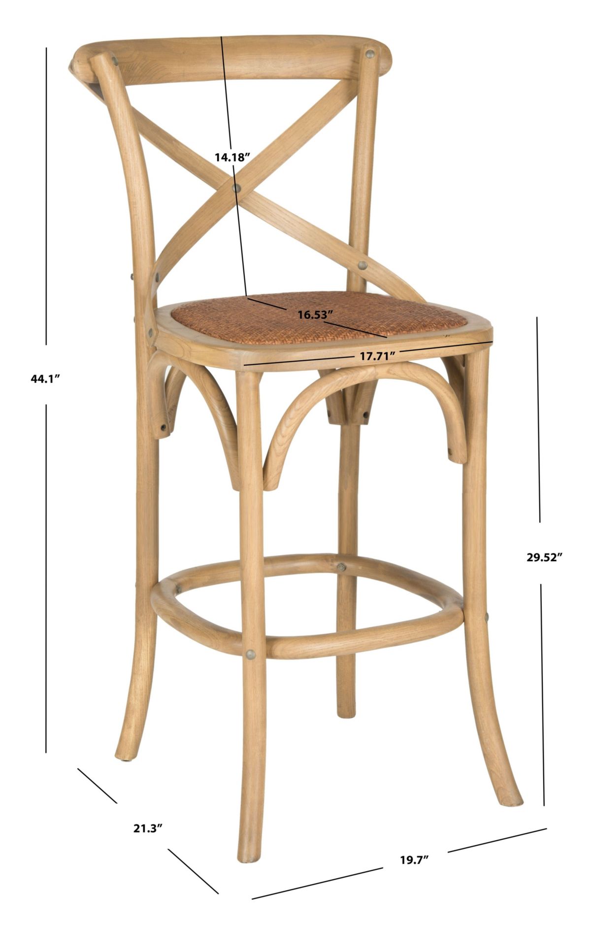 Franklin X Back Bar Stool