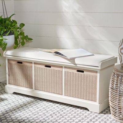 Safavieh Landers 3 Drawer Bench, White