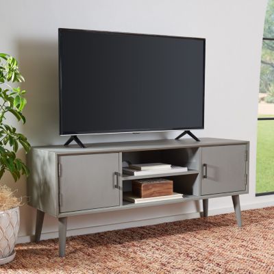 Safavieh Sorrel Mid Century 2 Door 1 Shelf Media Stand, Grey