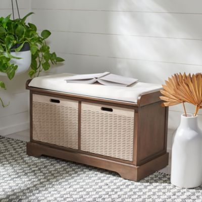 Safavieh Landers 2 Drawer Bench, Brown