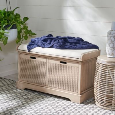 Safavieh Landers 2 Drawer Bench, Sand