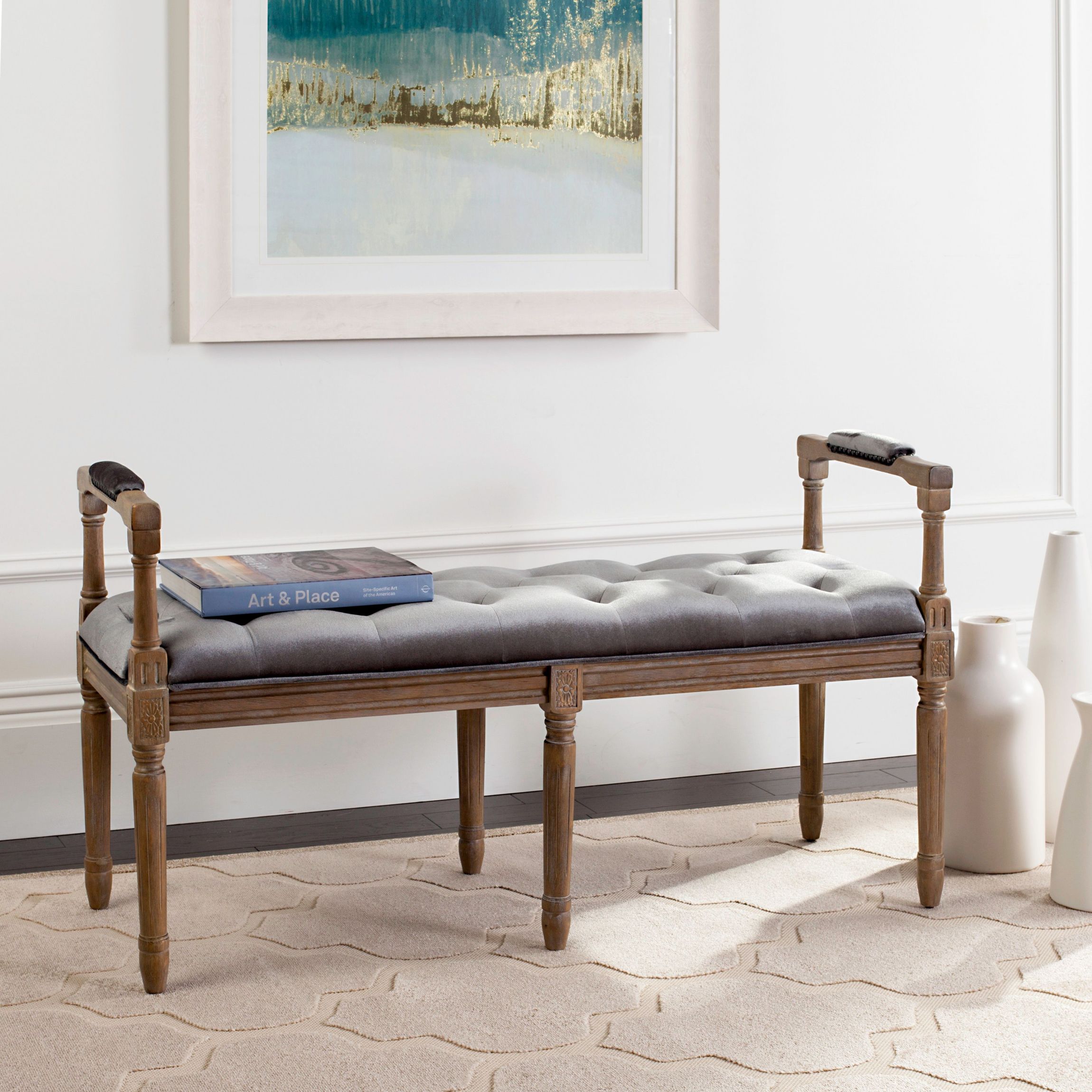 Raiden Velvet Oak Bench