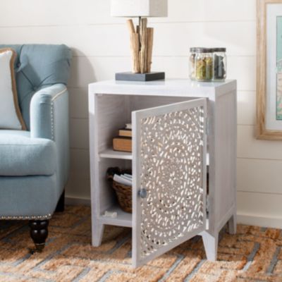 Safavieh Thea Carved Nightstand, White