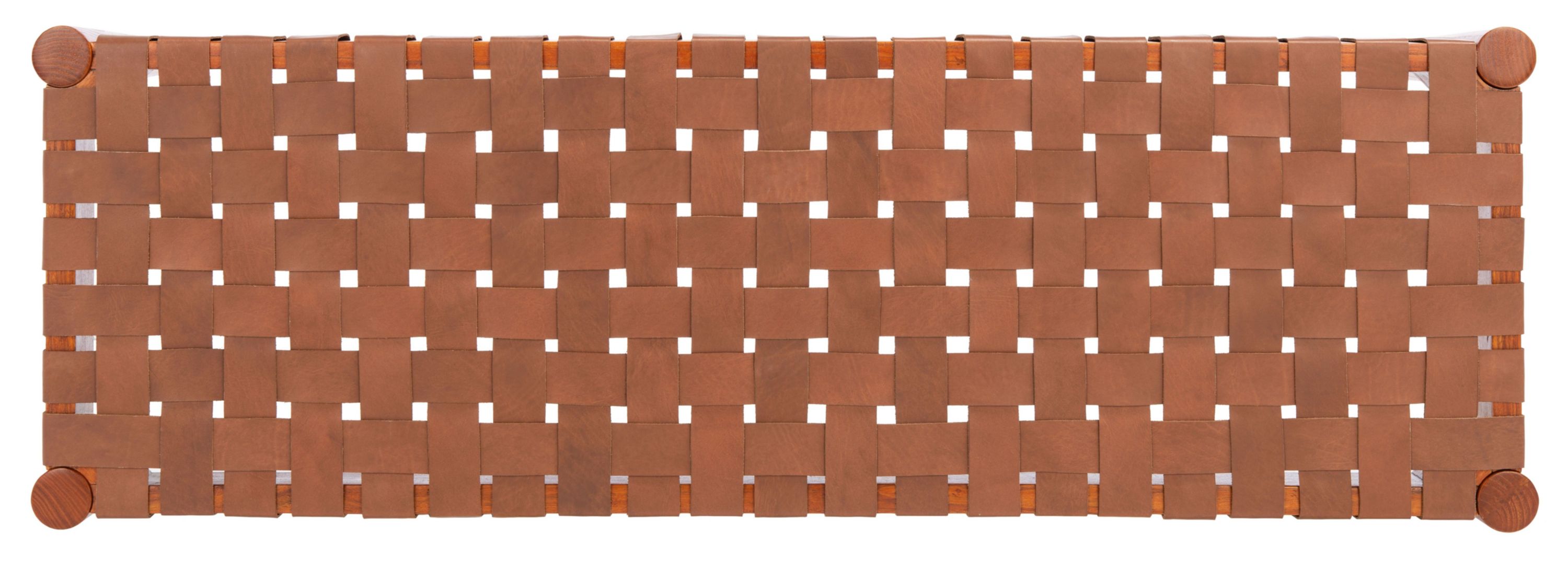 Amalia Leather Weave Bench