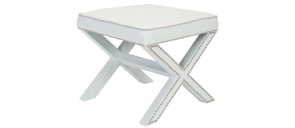 Palmer Ottoman  Silver Nail Heads