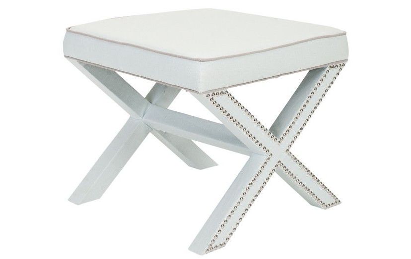 Palmer Ottoman  Silver Nail Heads