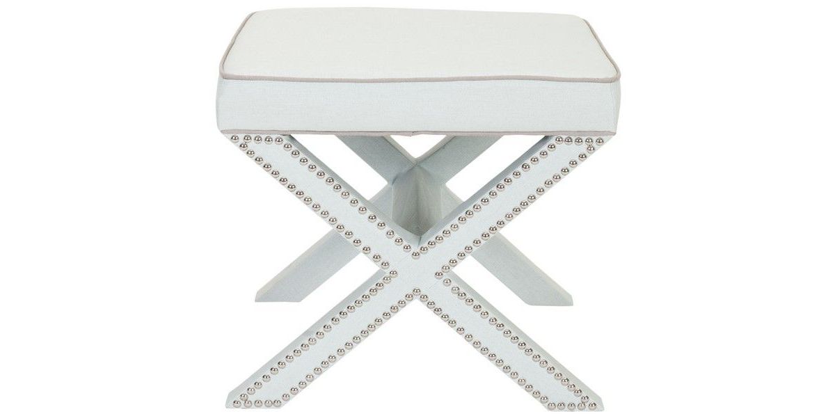 Palmer Ottoman  Silver Nail Heads