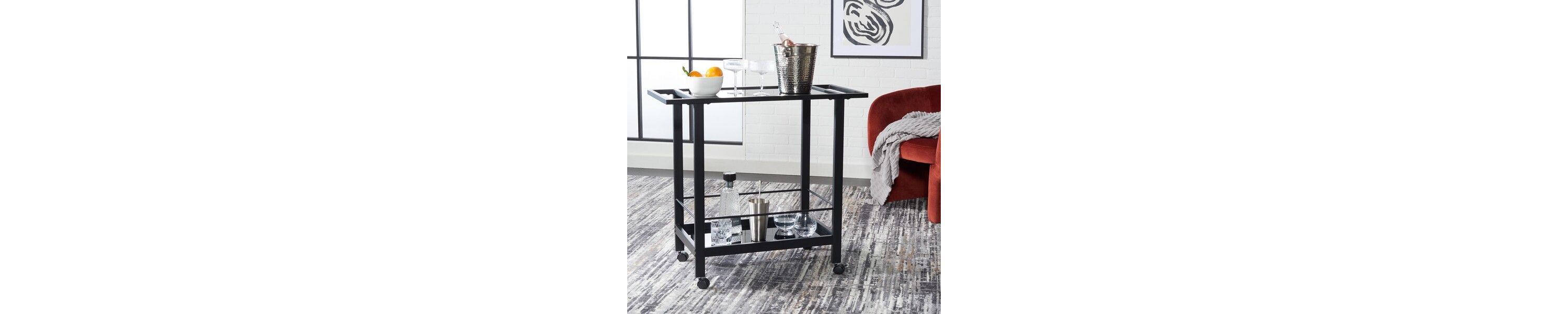 Gaelle 2 Tier Bar Cart With Handles
