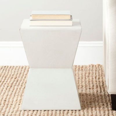Safavieh Lotem Curved Square Top Accent Table, White