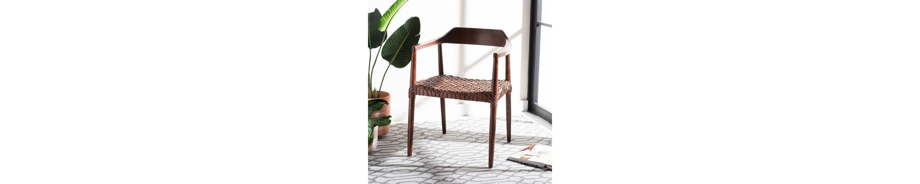 Munro Leather Woven Accent Chair