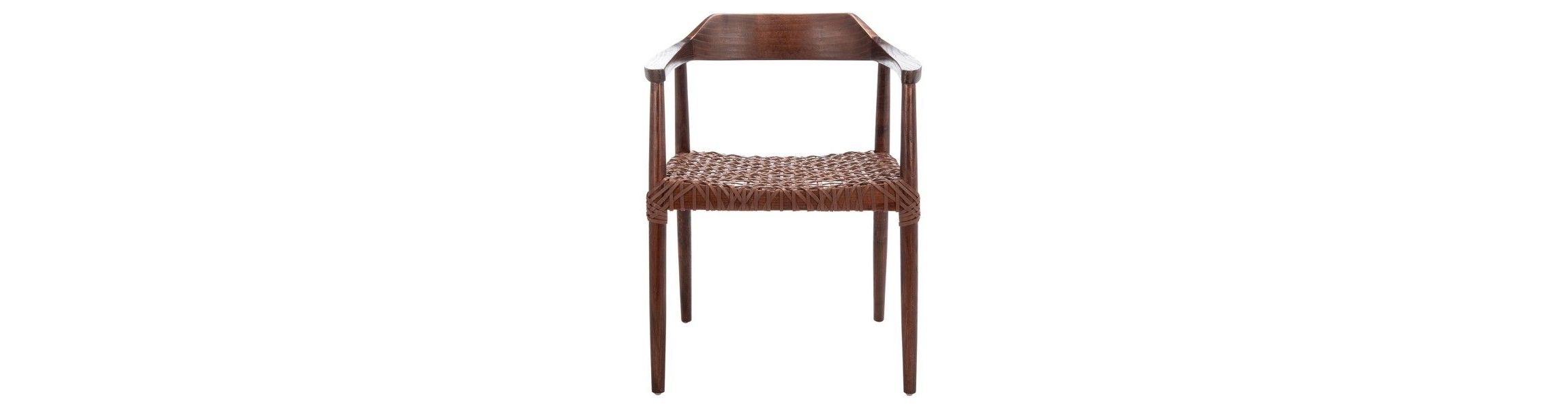 Munro Leather Woven Accent Chair