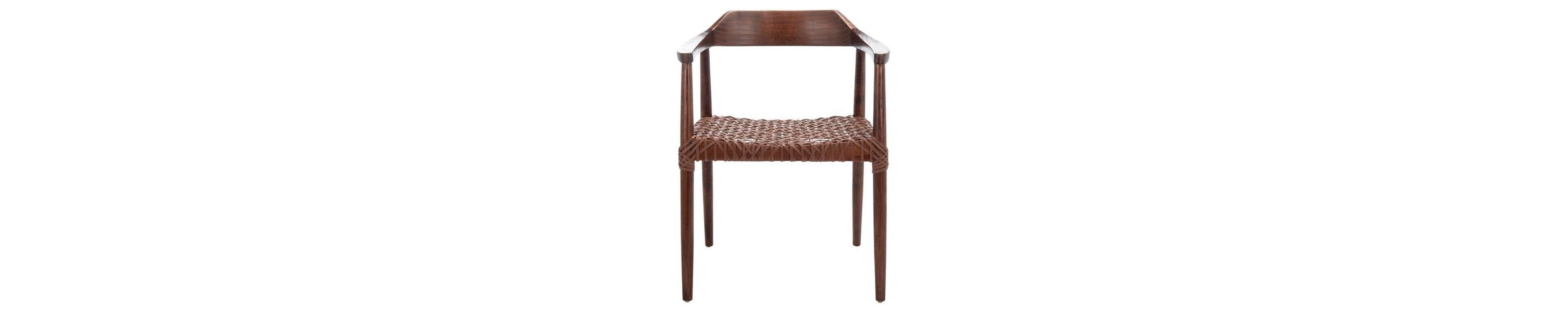 Munro Leather Woven Accent Chair