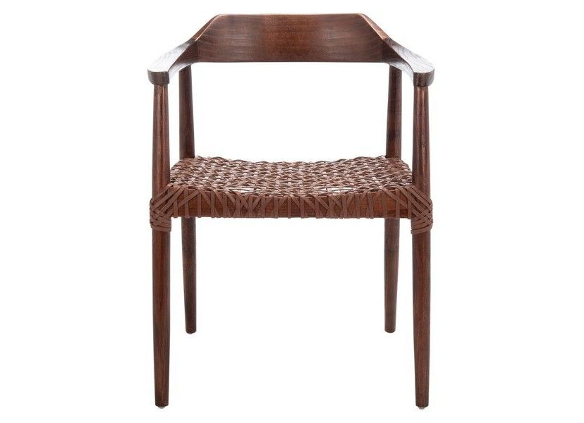 Munro Leather Woven Accent Chair