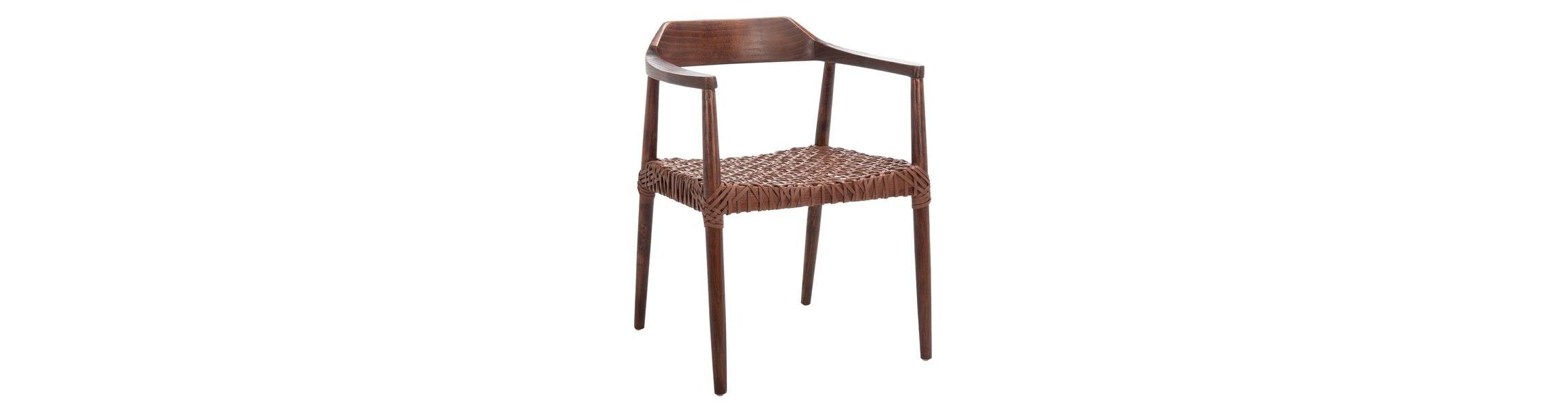 Munro Leather Woven Accent Chair