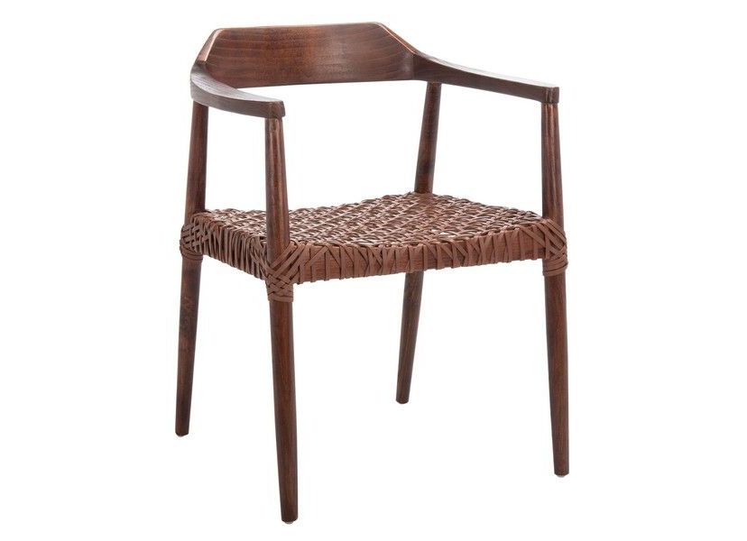 Munro Leather Woven Accent Chair