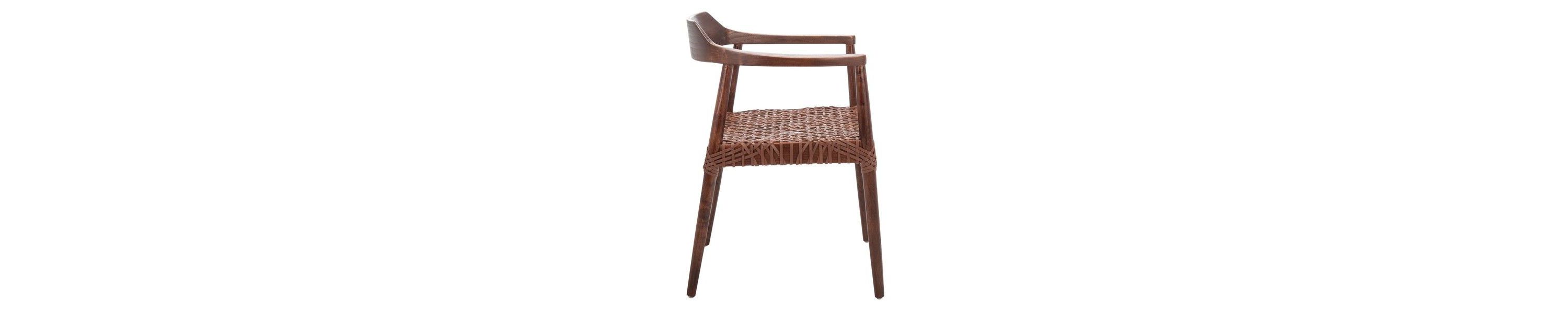 Munro Leather Woven Accent Chair