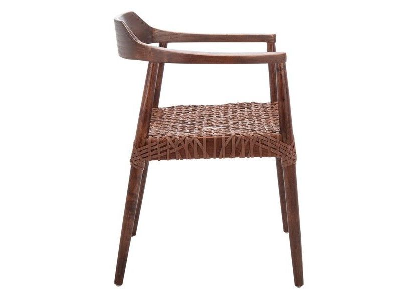 Munro Leather Woven Accent Chair