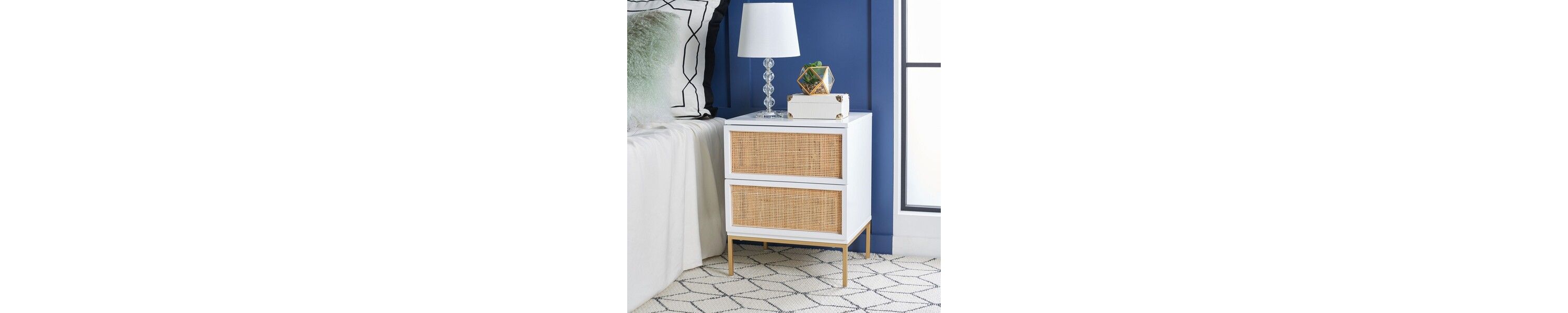 Zadie 2 Drawer Rattan Nightstand