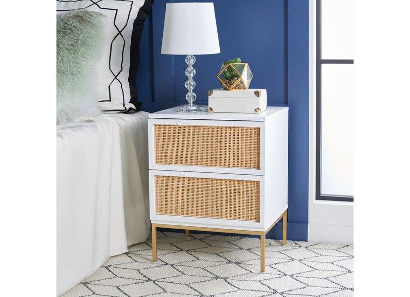Zadie 2 Drawer Rattan Nightstand