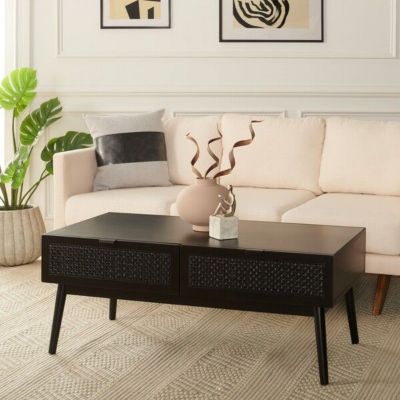 Safavieh Baisley 2 Drawer Coffee Table, Black
