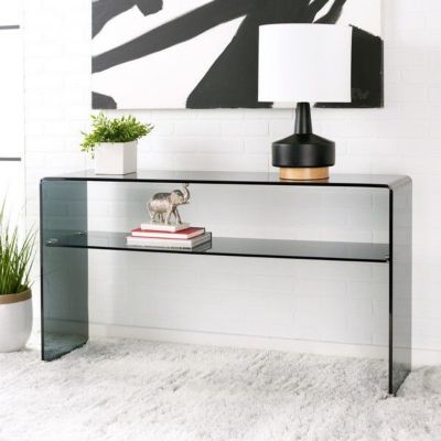 Safavieh Dash Tempered Glass 1 Shelf Console Table, Grey