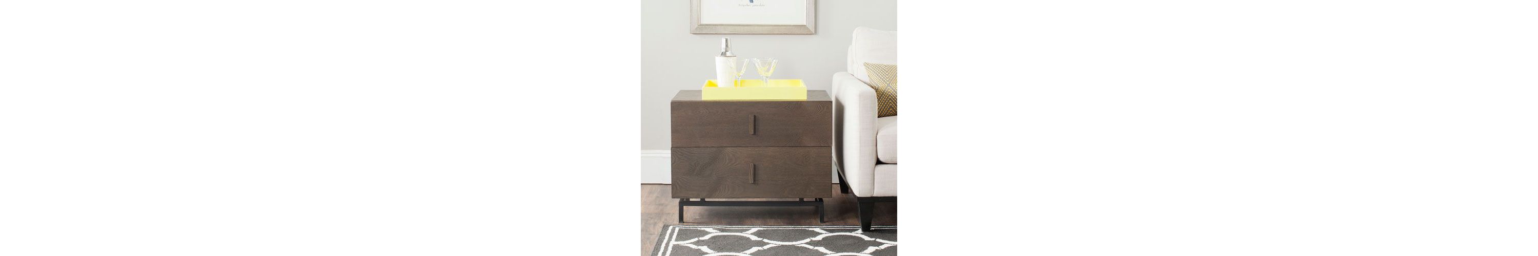 Herschel Mid Century Scandinavian Lacquer Two Drawer Cabinet