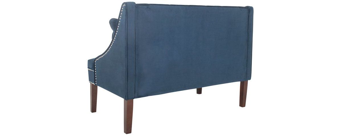 Zoey Linen Settee W/ Silver Nailheads