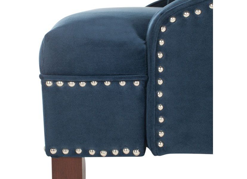 Zoey Linen Settee W/ Silver Nailheads