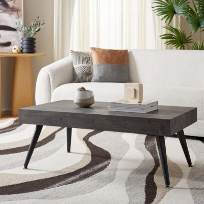 Safavieh Cedric Rectangular Midcentury Modern Coffee Table, Black