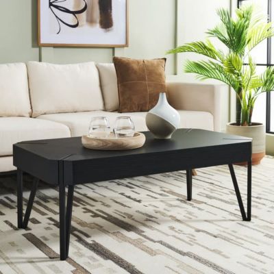 Safavieh Liann Rustic Midcentury Wood Top Coffee Table, Black