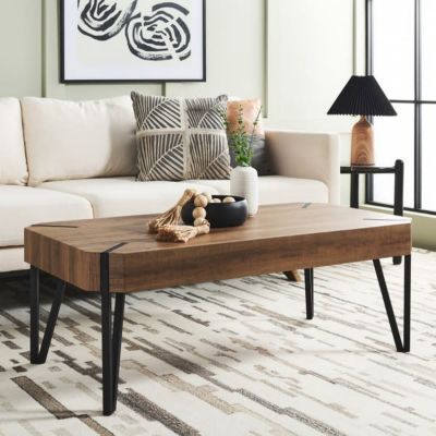 Safavieh Liann Rustic Midcentury Wood Top Coffee Table, Brown