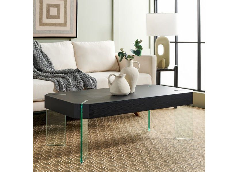 Katelyn Rectangular Contemporary Glass Leg Coffee Table