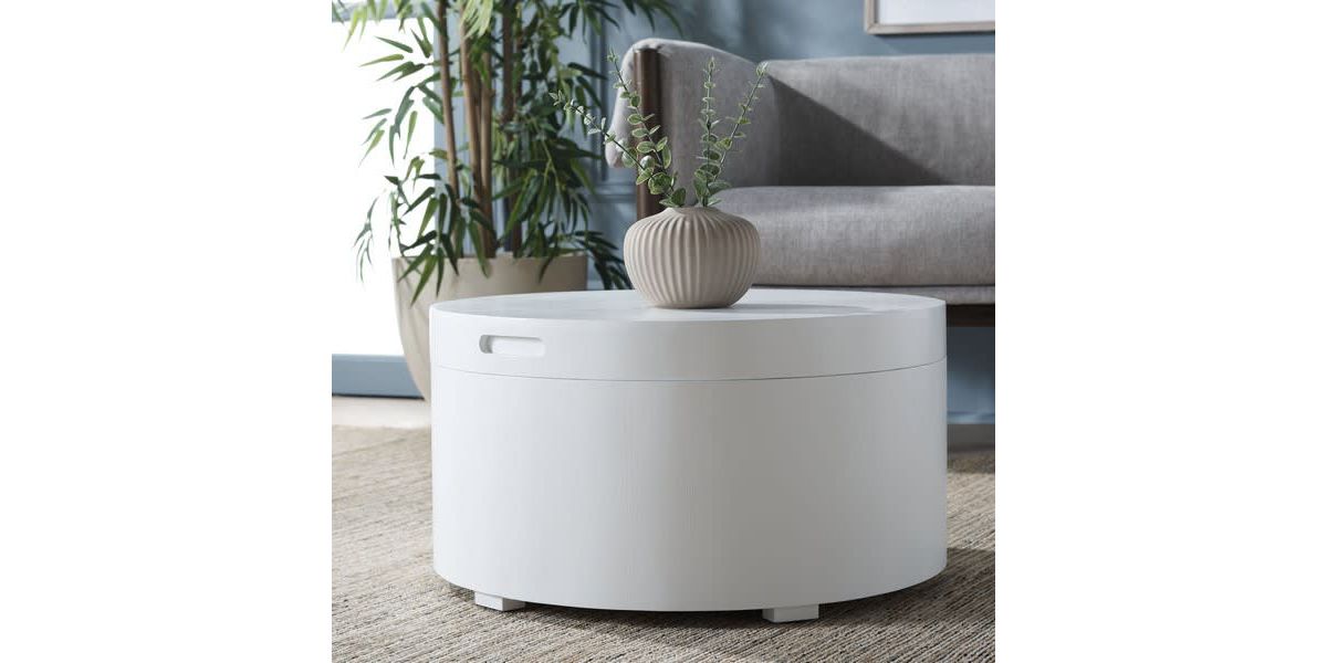 Rafaela Round Tray Top Coffee Table With Storage