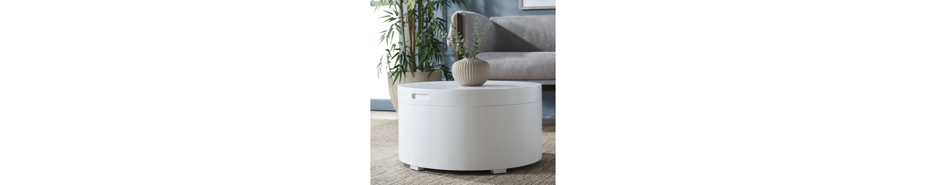 Rafaela Round Tray Top Coffee Table With Storage