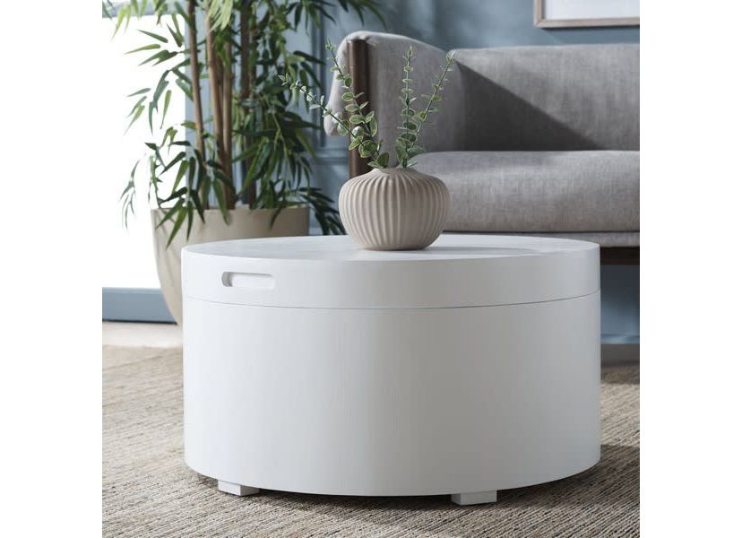 Rafaela Round Tray Top Coffee Table With Storage