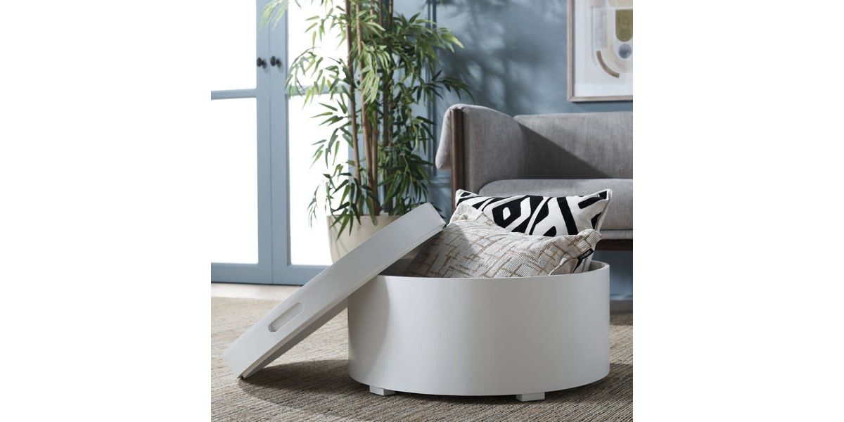 Rafaela Round Tray Top Coffee Table With Storage