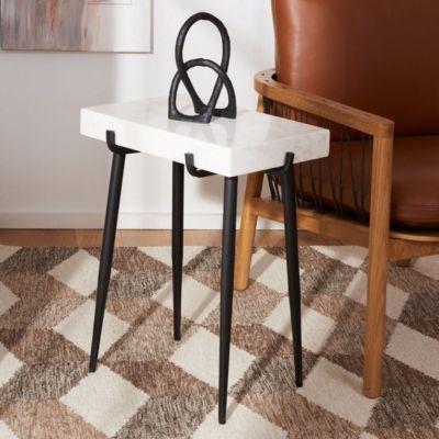 Safavieh Yuki Stone Top Accent Table, White