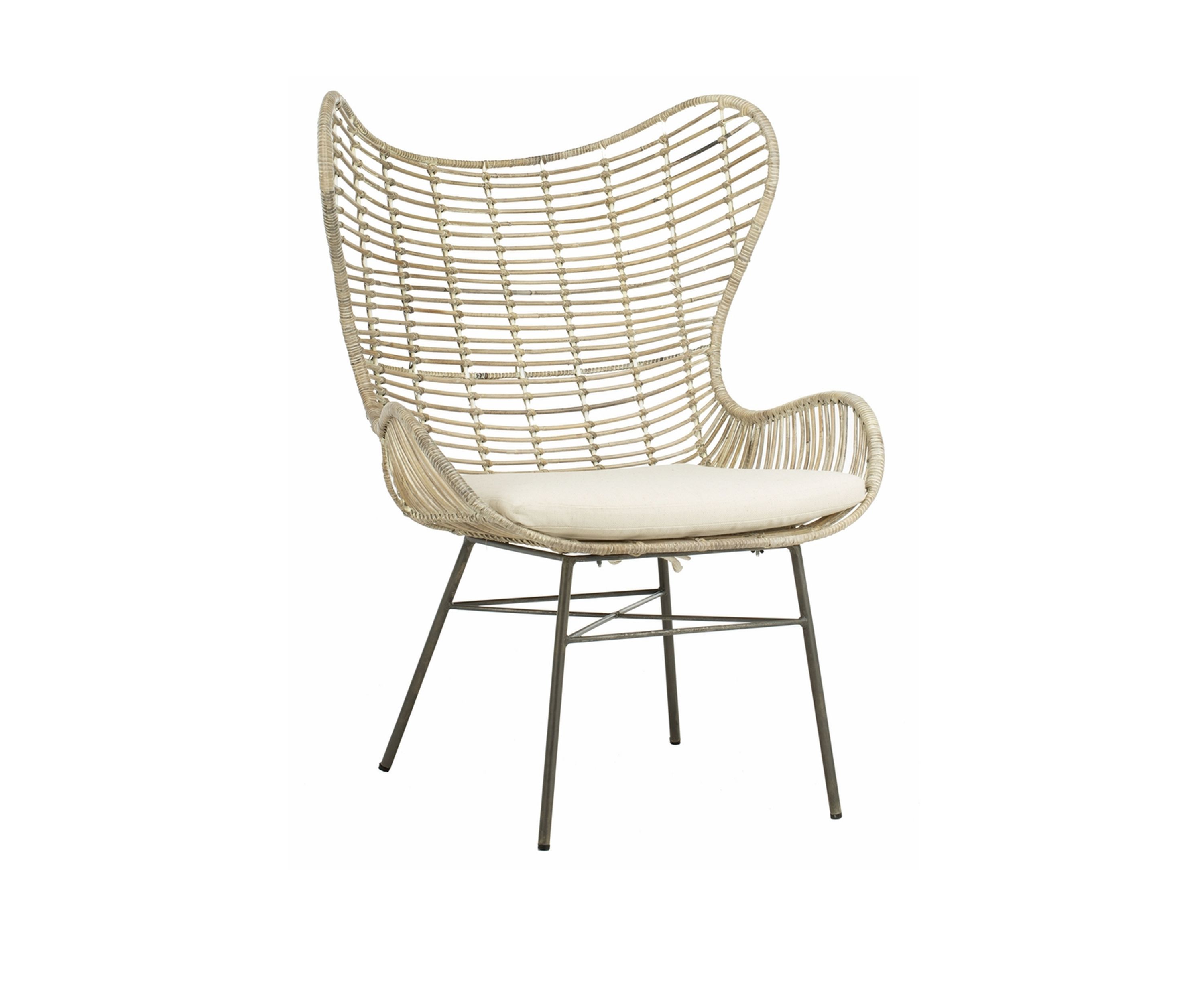 Malia Rattan Wingback Armchair