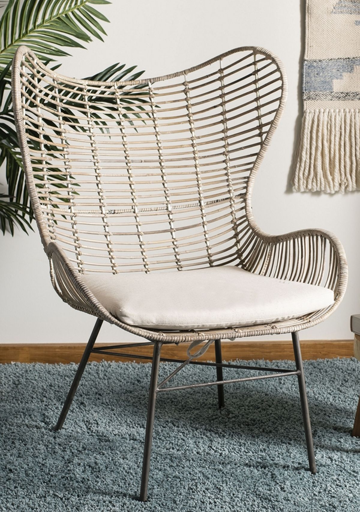 Malia Rattan Wingback Armchair