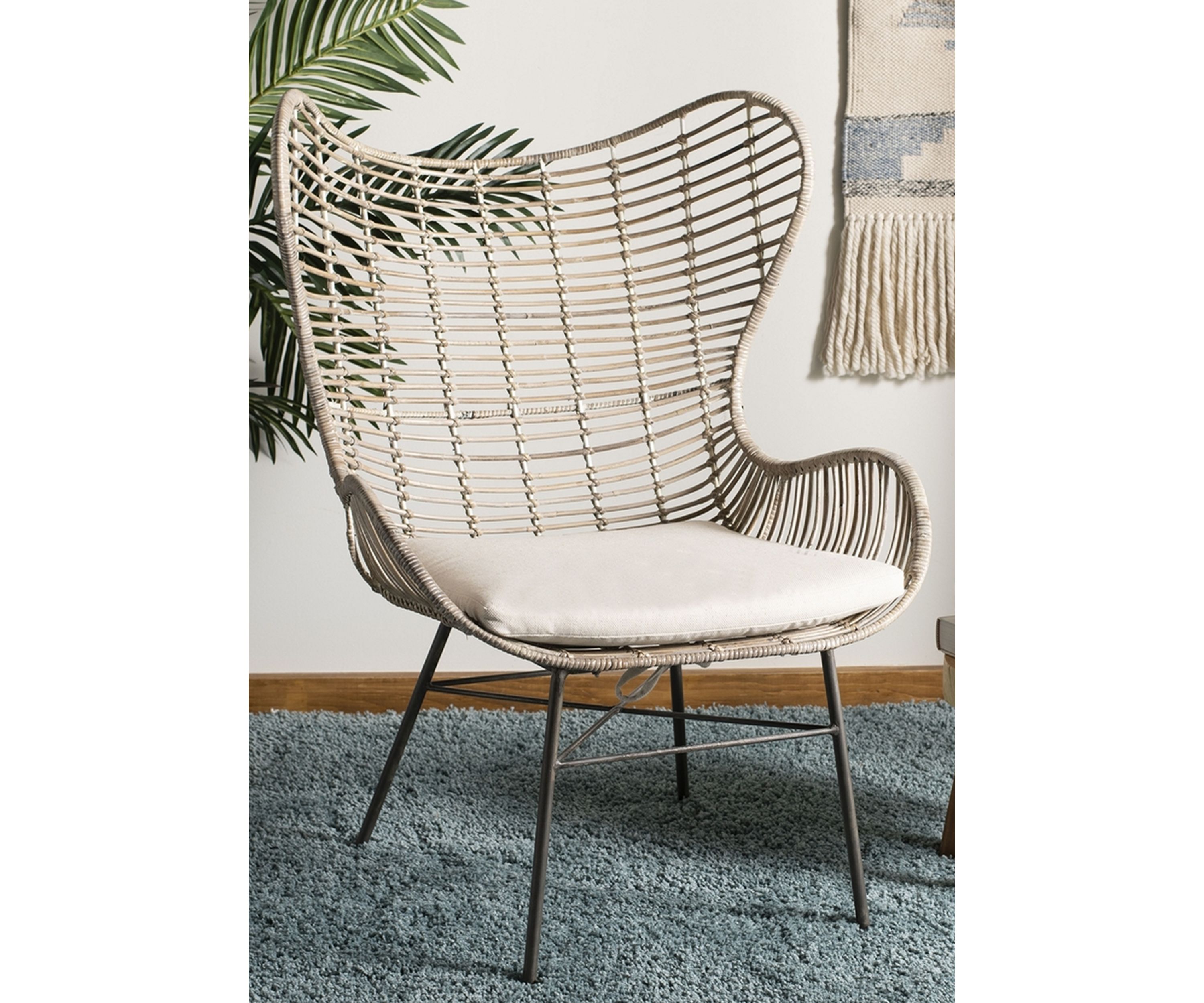 Malia Rattan Wingback Armchair