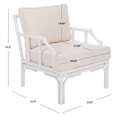 Safavieh Kazumi Accent Chair W/ Cushion, White