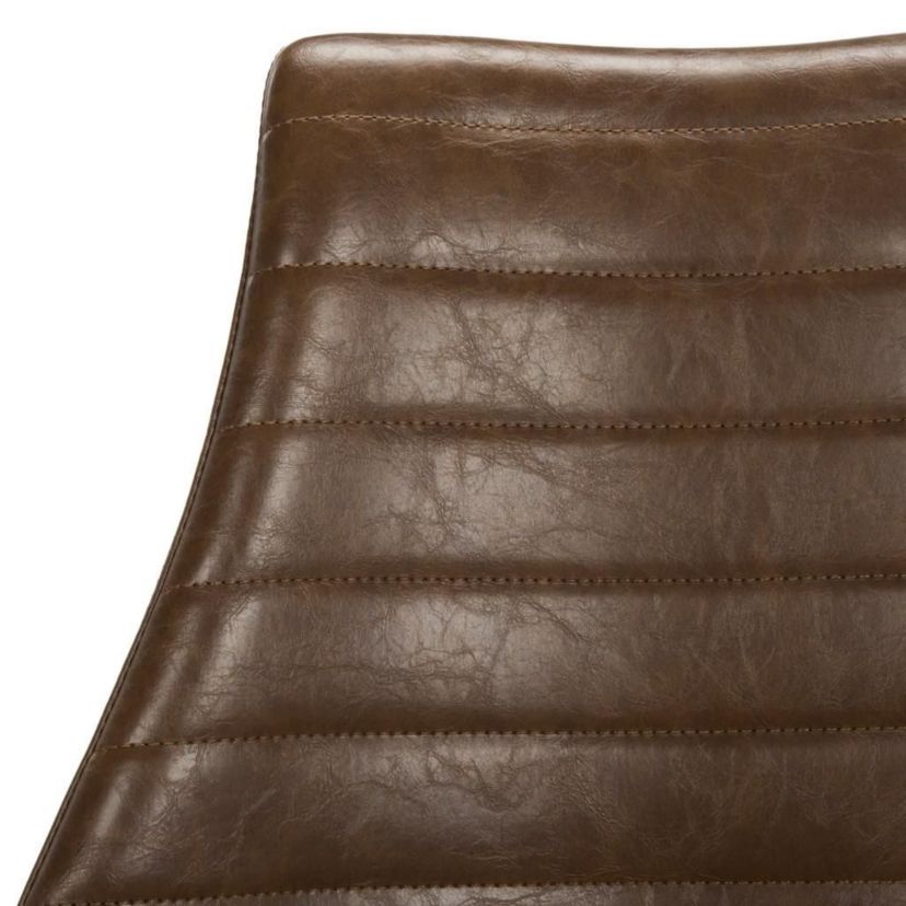 Lynette Midcentury Modern Leather Swivel Dining Chair