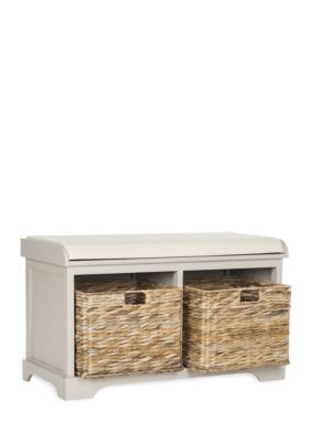 Safavieh Freddy Wicker Storage Bench, Grey